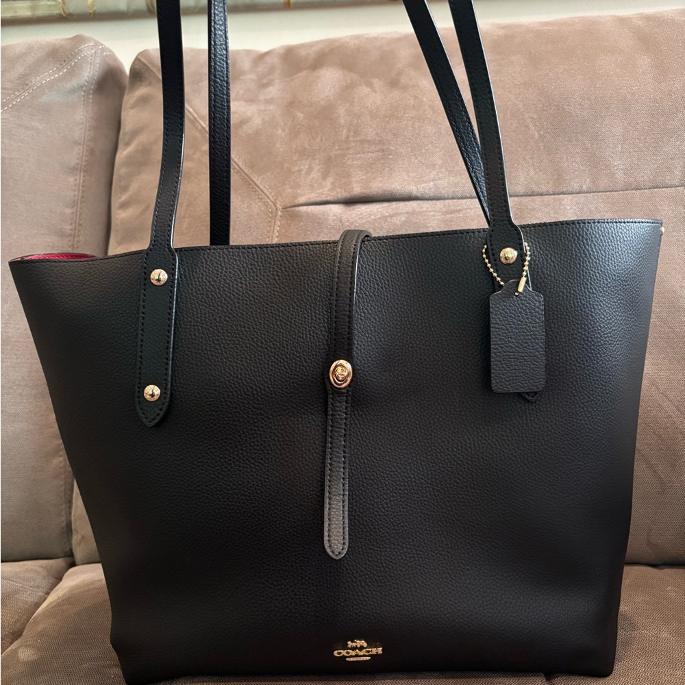 Coach Market Tote with Gold Accents